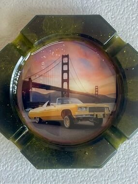 Handmade Golden Gate Bridge Lowrider Resin Ashtray - San Francisco Bay Area Art